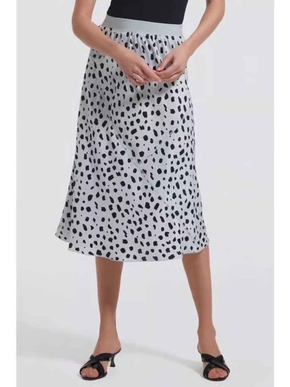 ATM Anthony Thomas Melillo Snow Leopard Silk Skirt